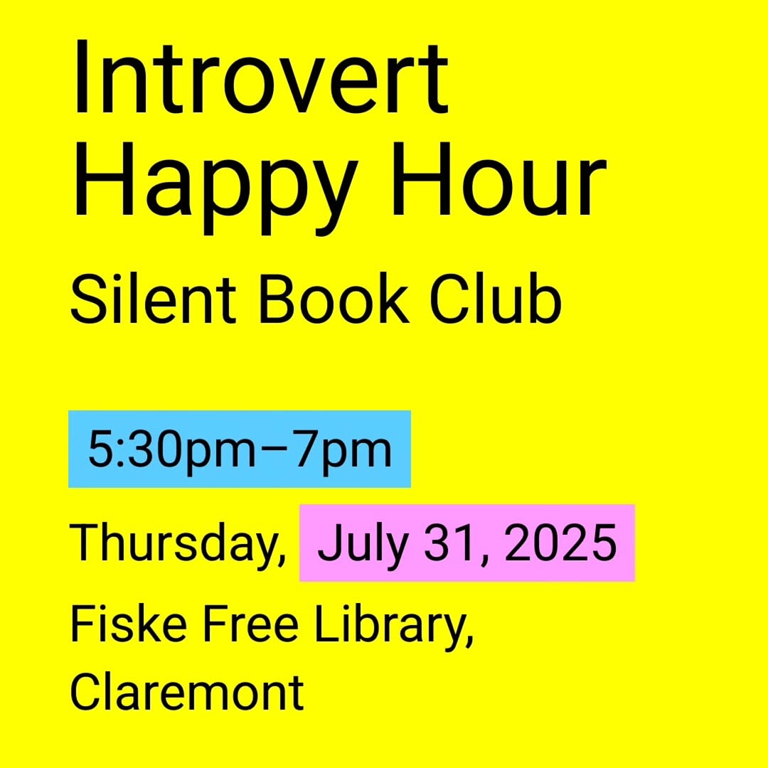 Claremont, NH free library silent reading things to do